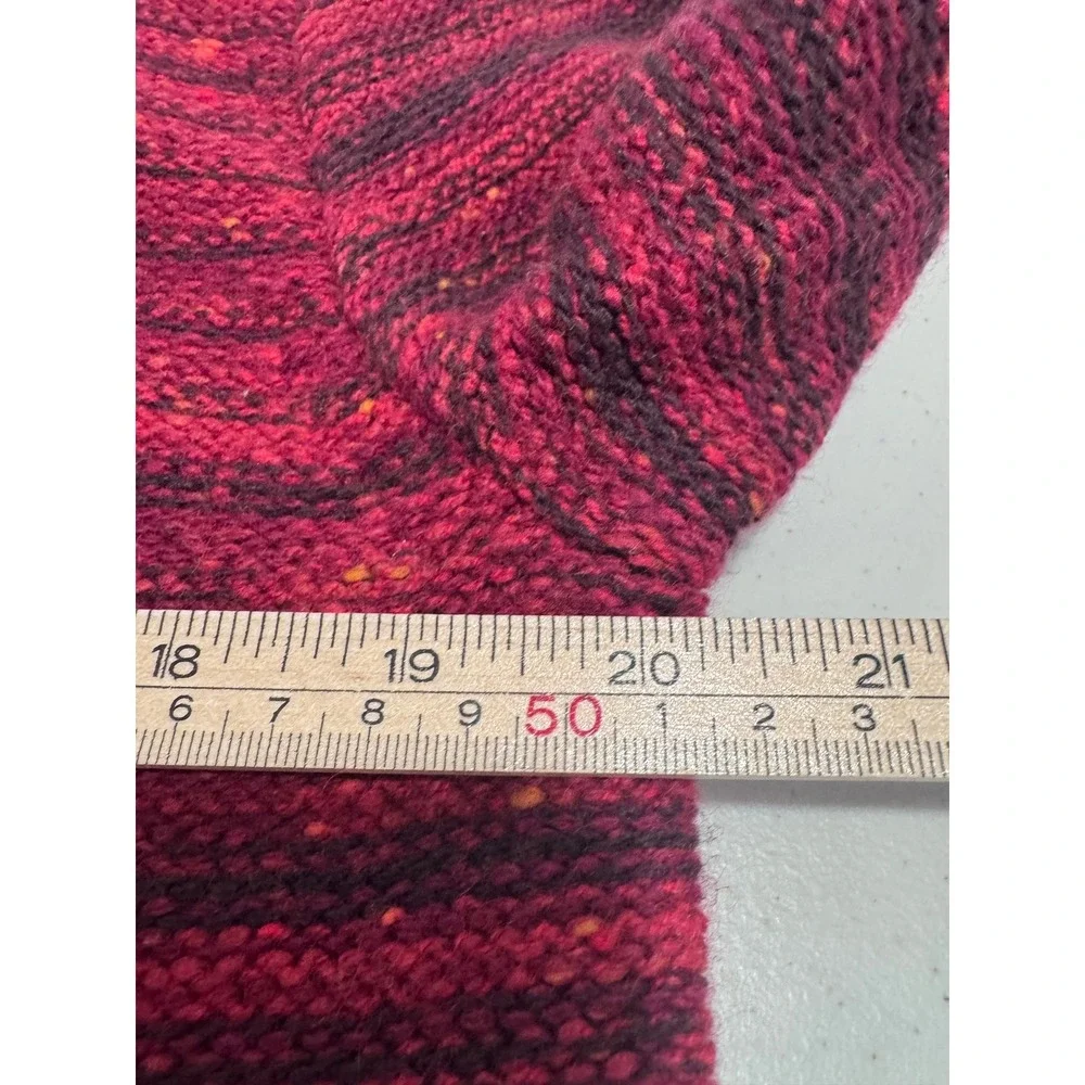 Inis Meain Men Red Cashmere Wool Blend Striped Knit Sweater Size Medium